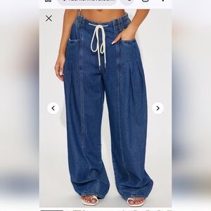 Fashion Nova Blue Wide-Leg Jeans